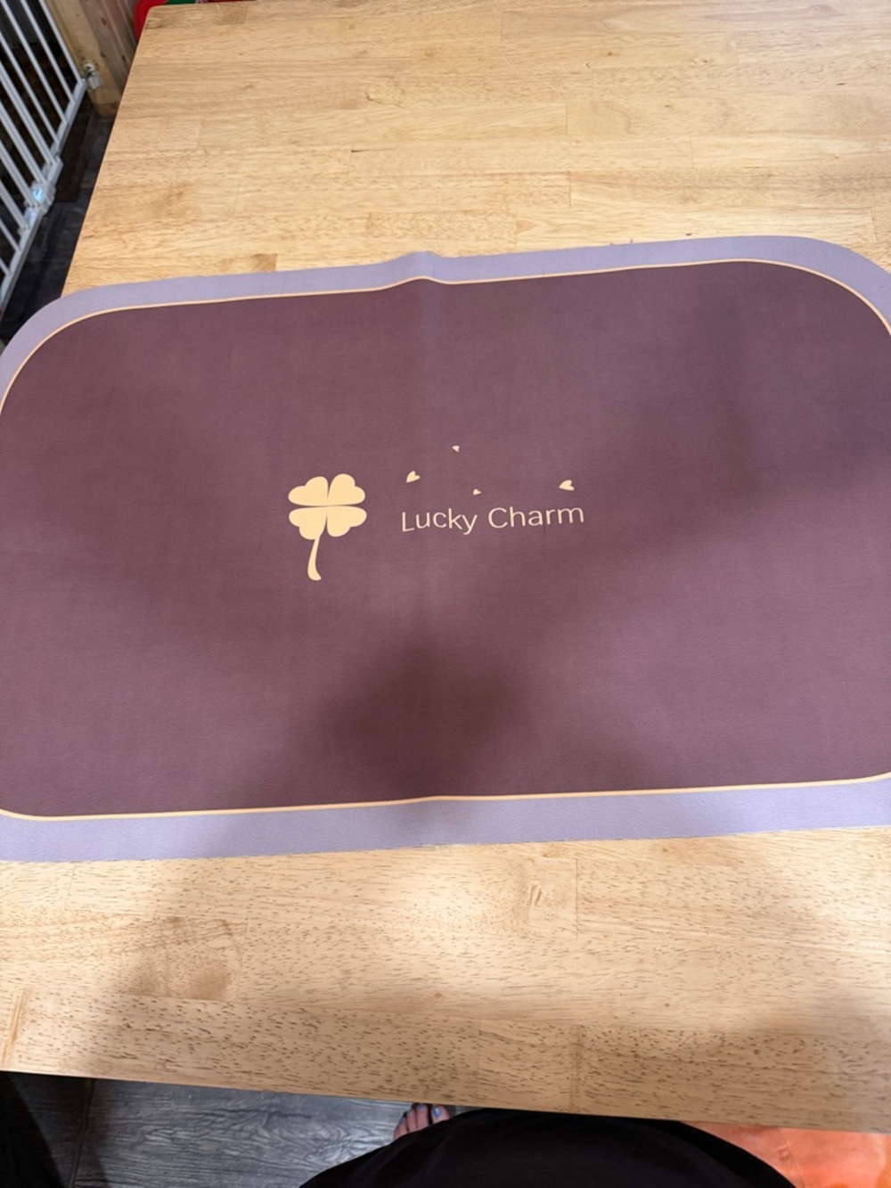 Lucky Charm Lavender mat  with Clover Graphic set of 2 (6)